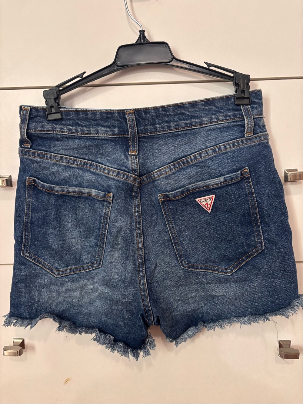 Guess Blue Denim Frayed Hem Women's Shorts